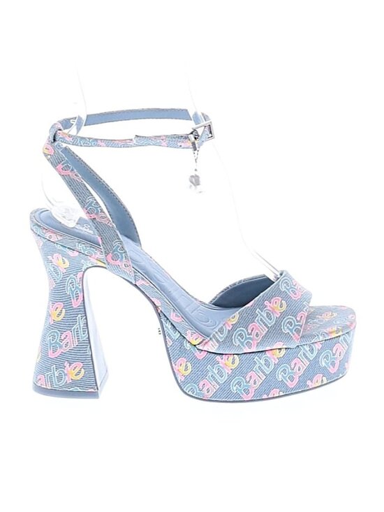 Aldo Shoes - Aldo X Barbie Party BarbieParty Platform Logo Denim Block High Heel Sandals